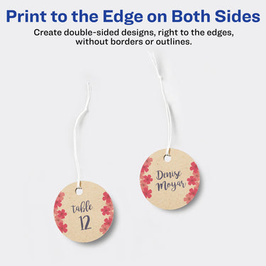 Avery Kraft Brown Round Tags with Sure Feed Technology, 2